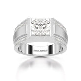 2.42 CT Round Shape Lab Diamond Men's Ring